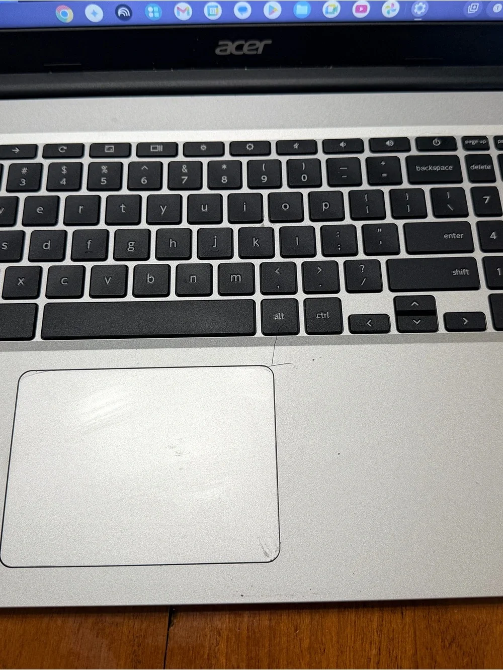 Acer Silver Laptop Top Cover